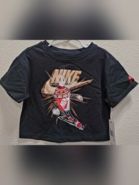 Nike Black Tee with Red & Gold Ski Cup Graphic
